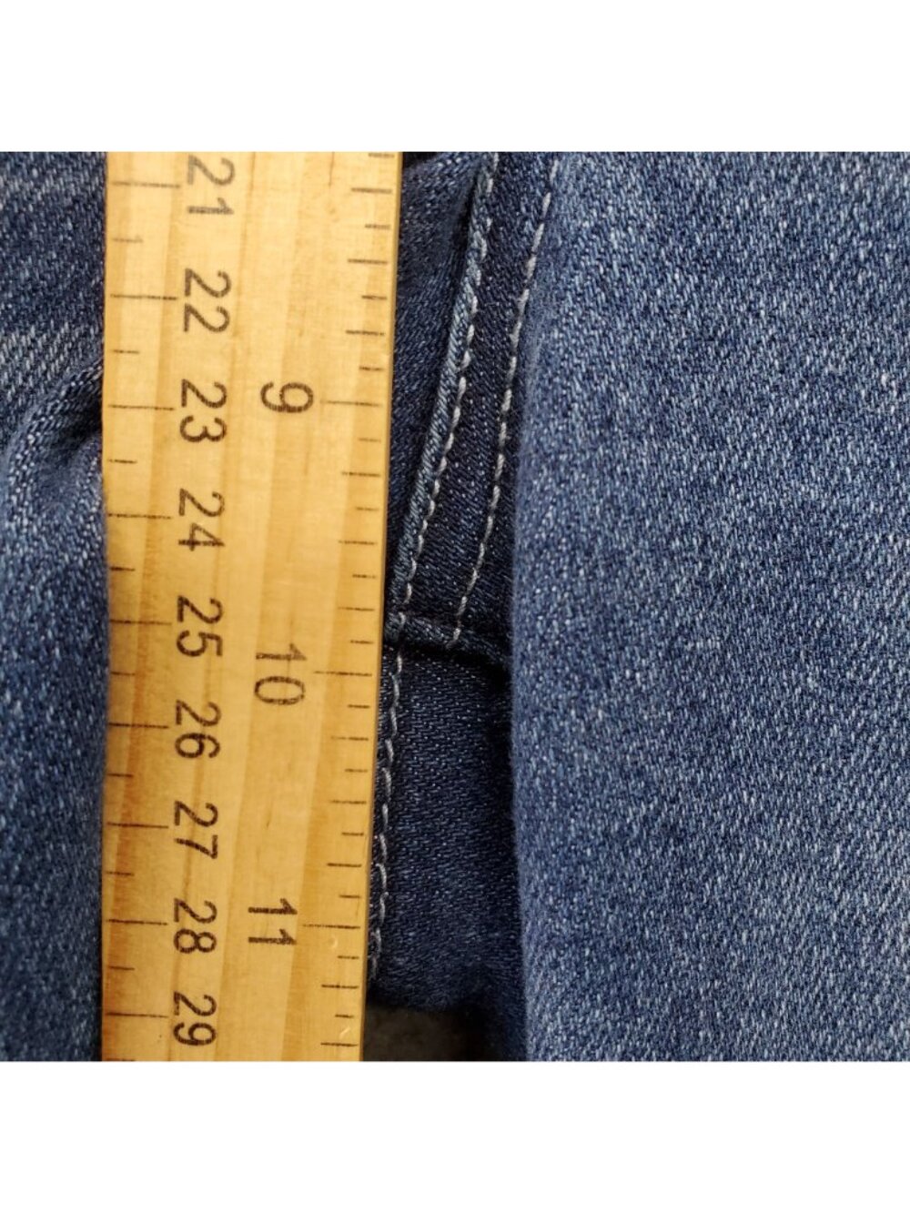 Democracy Jeans Womens 8 Blue Ab Technology Stretchy Frayed Hem Cropped Denim - Picture 6 of 12